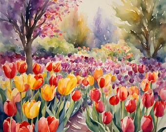 Tulip field wreath sign