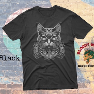 Psychedelic Cat T-Shirt | Trippy Punk Shirt | Gothic Alt Clothing | Grunge Dark Aesthetic Fashion | Crust Punk Grunge