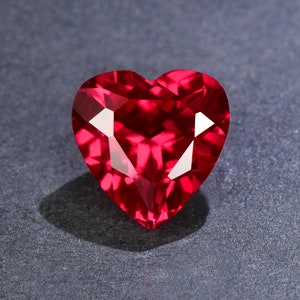 Pigeon Blood Red Ruby Loose Stone,Lab Created Faceted Heart Shape Gemstone Loose