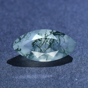 Marquise Cut Green Moss Agate Loose Stone,Natural Faceted Gemstone Loose