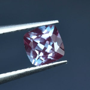 Faceted Alexandrite Loose Stone,Lab Creation Cushion Cut Multi Color Changing Loose Gemstone