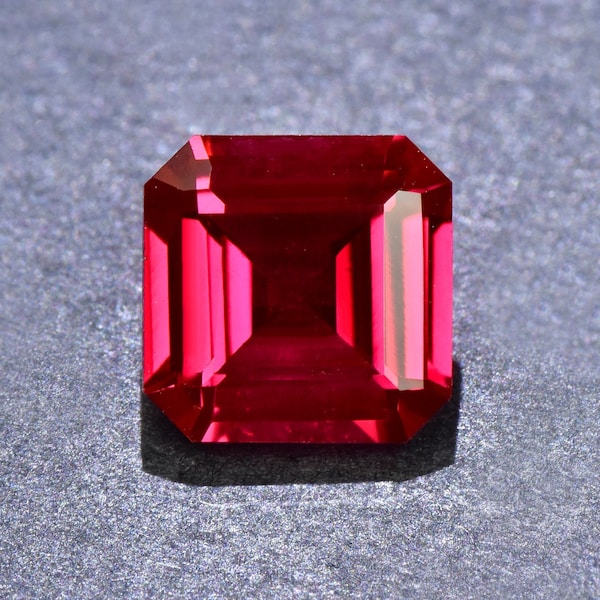 Pigeon Blood Red Ruby Loose Stone,Lab Created Faceted Emerald Cut Gemstone Loose