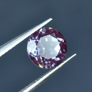 Round Alexandrite Stone Loose,Lab Creation Faceted Multi Color Changing Gemstone