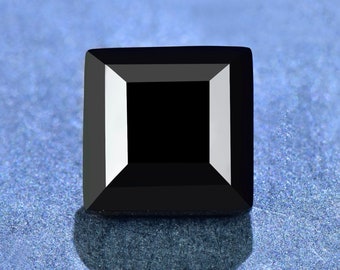 Square Shape Black Onyx Loose Stone,Faceted Natural Gemstone Loose