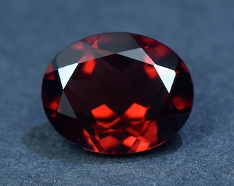 Natural Garnet Loose Stone,Oval Shaped Red Gemstone,Faceted Garnet Stone Loose