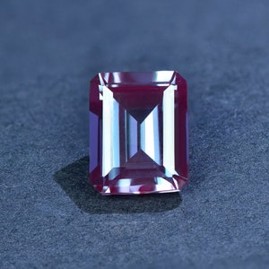 Alexandrite Loose Stone,Emerald Cut Lab Creation Faceted Multi Color Changing  Loose Gemstone, for Jewelry Making