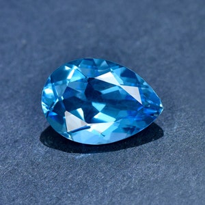 Pear Shape Swiss Blue Topaz Loose Stone,Natural Faceted Gemstone Loose,for Jewelry Making