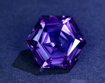 Hexagon Amethyst Crystal Loose Stone,Natural Purple Loose Gemstone,for Jewelry Making