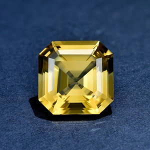 Natural Citrine Loose Gemstone,Asscher Cut Faceted Yellow Loose Stone, for Jewelry Making