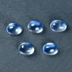 High Quality Natural Sheen Blue Moonstone Loose Stone,Oval Shape Plain Flat Back Cabochon Natural Loose Moonstone Gemstone