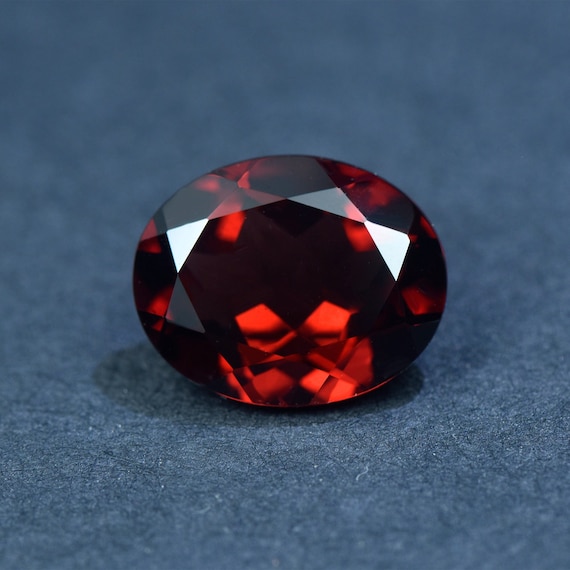 Natural Garnet Loose Stone,Oval Shaped Red Gemstone,Faceted Garnet Stone Loose