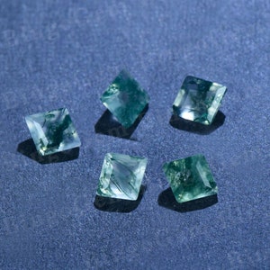 Unique Green Moss Agate Loose Stone,Rhombus Cut Faceted Gemstone Loose