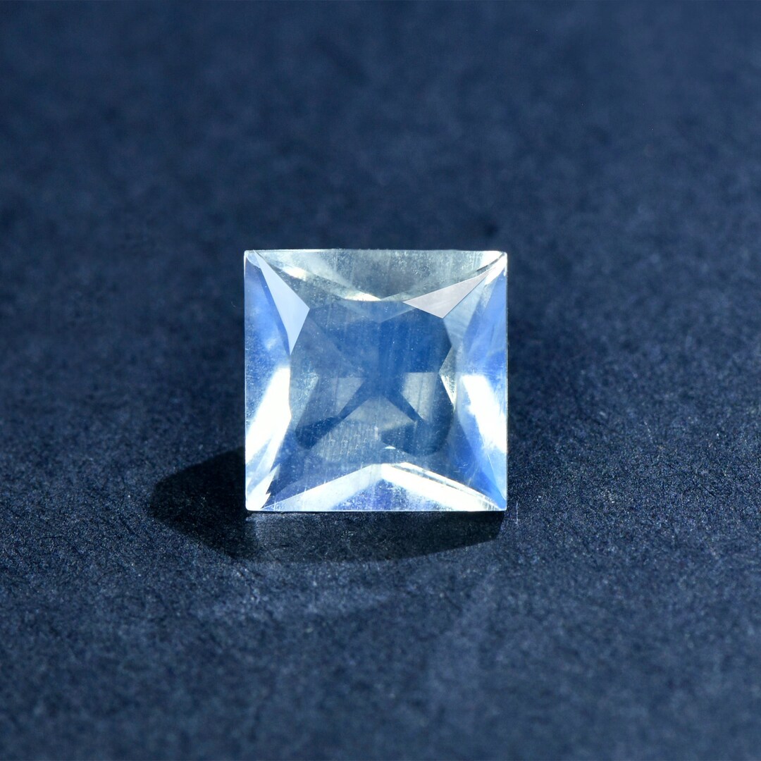 Natural High Quality Blue Moonstone Loose Stone,faceted Princess Cut ...