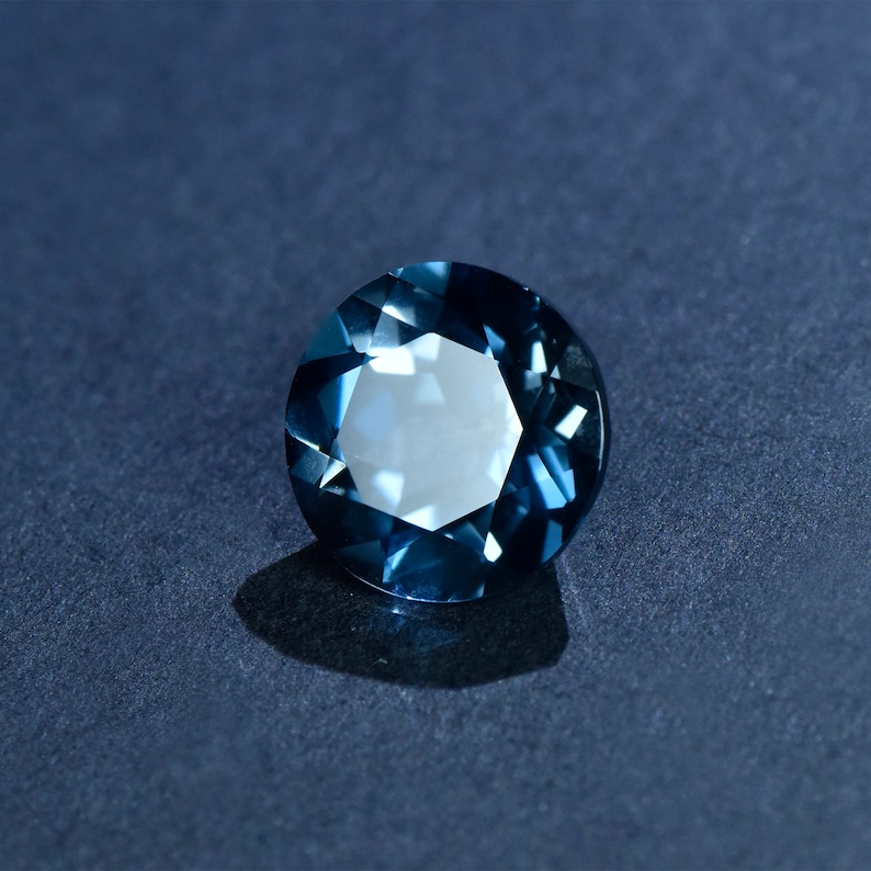 Natural London Blue Round Topaz Loose Stonefaceted Gemstone Etsy