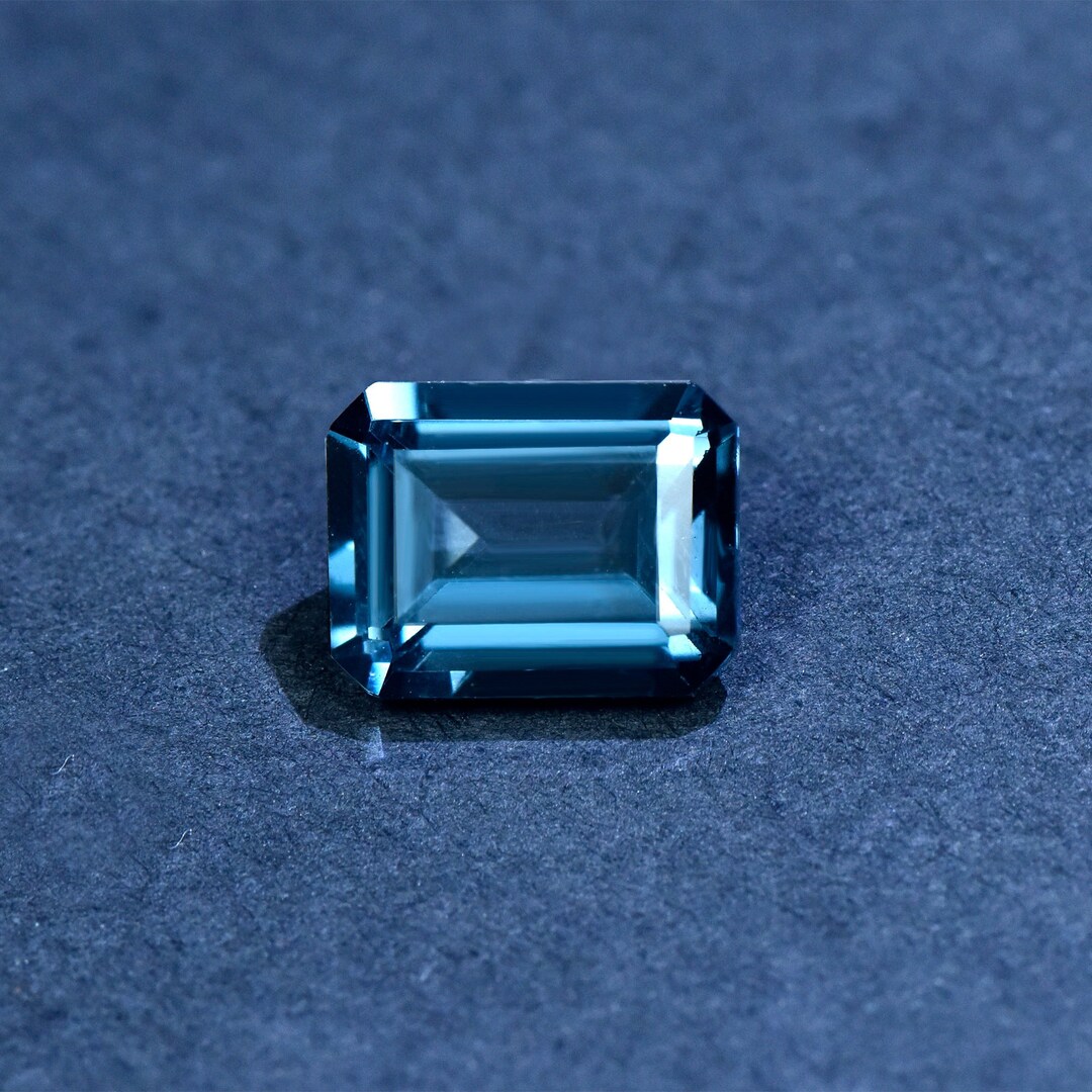 Natural London Blue Topaz Loose Stone,emerald Cut Faceted Gemstone