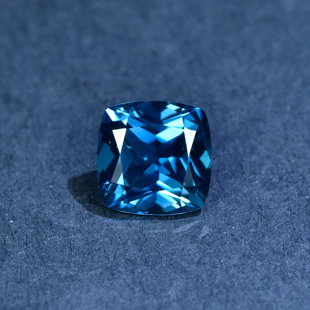 Natural London Blue Topaz Loose Stonecushion Cut Faceted Etsy