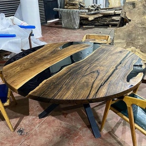 Handmade Acacia Wood Epoxy Resin River Table Top