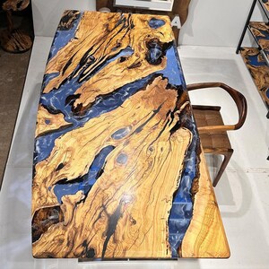 Handmade Live Edge Acacia Wood Epoxy River Table Top