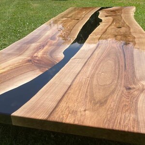 Handmade Live Edge Acacia Wood Epoxy River Table Top