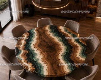 Round Luxury Epoxy Resin Coffee Table, Custom Live Edge Wood Kitchen Table, Geode Ocean River Table, Modern Burl Dining Room Tabletop |