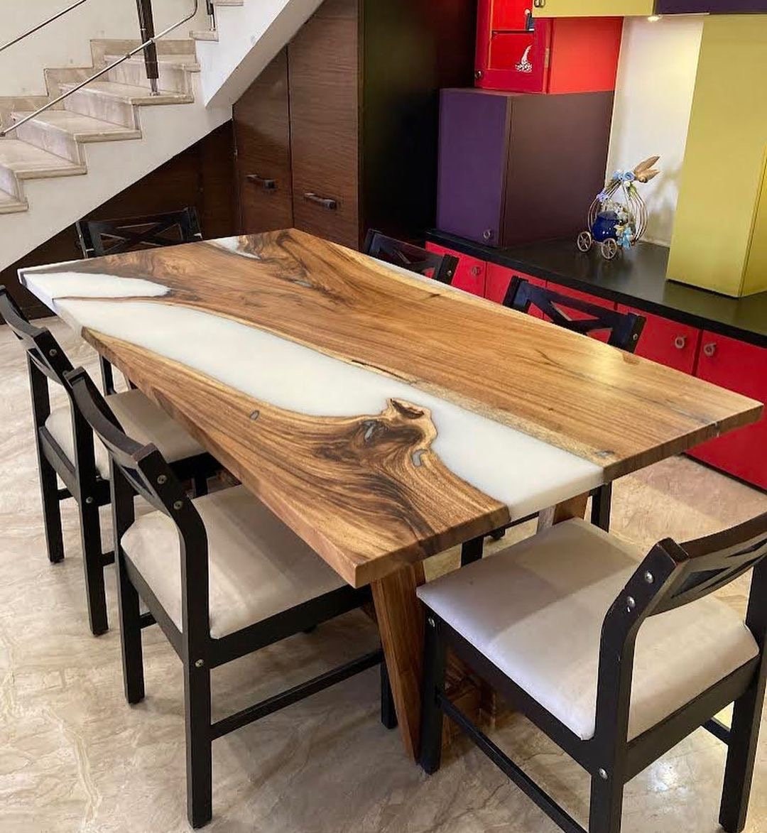 Live Edge Epoxy Dining Table – Handmade Resin River Table – Rustic ...