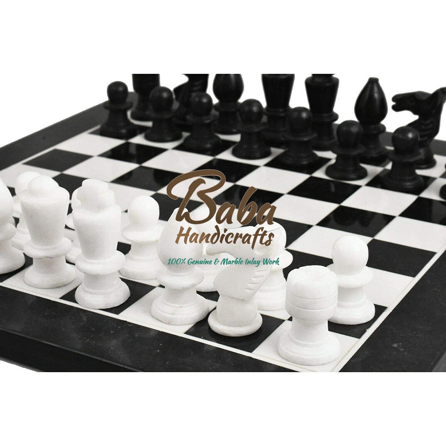 Luxury Big Wooden Chess Set with 2 drawers 23.6 inch Unique Handmade Board  Game