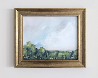 Framed Coastal Landscape Painting: Original Hand-Painted Art, 8x10 Canvas Panel