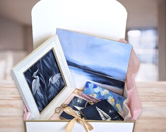 Original Ocean Art Gift Box: Set of 5, Hand Painted Art and Home Decor