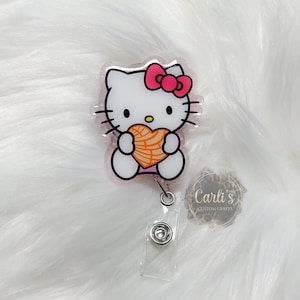 Kitty Concha badge reel, Nurse gift, Retractable Badge Reel, Cat Concha Badge Reel, Nurse Badge, Teacher Badge, Medical Badge reel