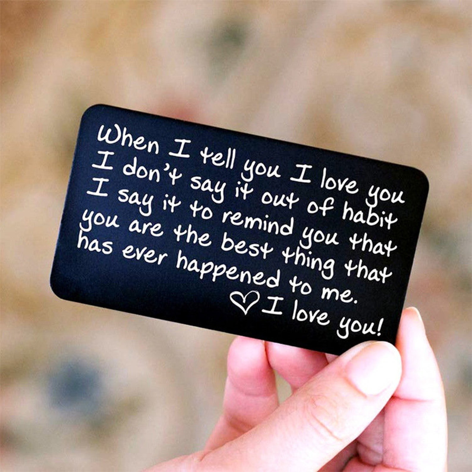 Palmetto Wood Shop Personalized Aluminum Wallet Card - Laser Engraved, Black - View #4