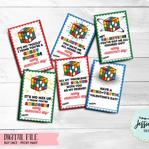 Cubo imprimível ‘Classic Colors’ Valentine - Puzzle Cube Valentine