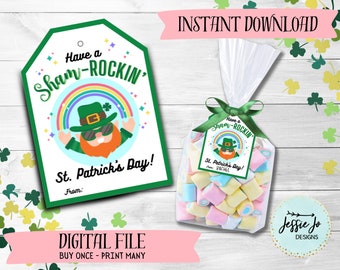 Saint Patrick Sham-Rockin' Gift Tags - Treat Bag Tags - Printable PDF - Instant Download