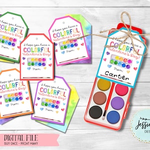 Druckbare Farbe Valentine's Tag - Aquarell Farbe Valentine's Tag