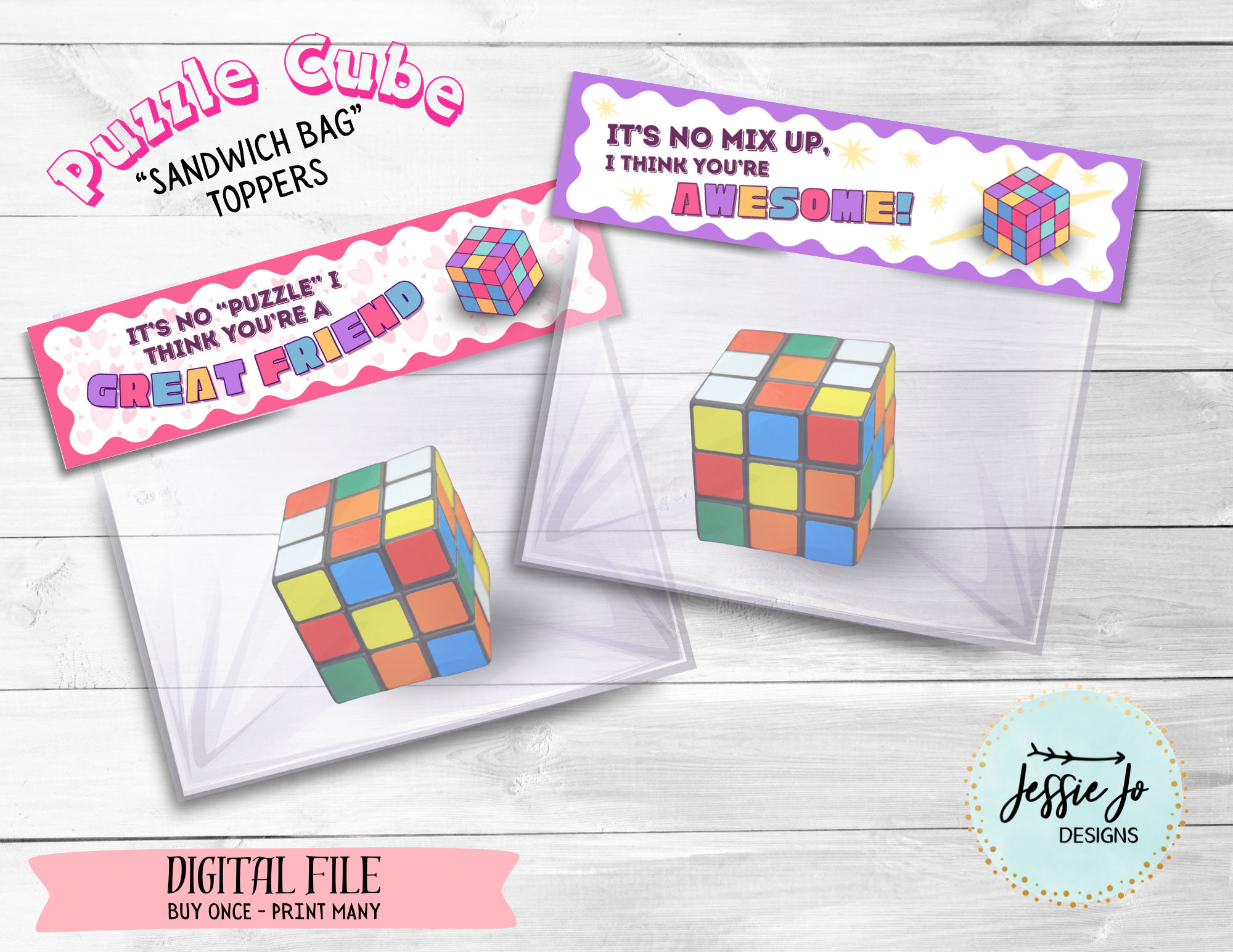 Puzzle Cube Sandwich Bag Topper Rubik's Cube Bag Topper - Etsy