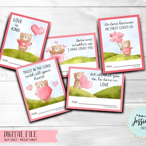 Druckbare christliche Valentinsgrüße - Schrift Valentinsgrüße - katholische Valentinsgrüße - Teddybär-Valentinstag