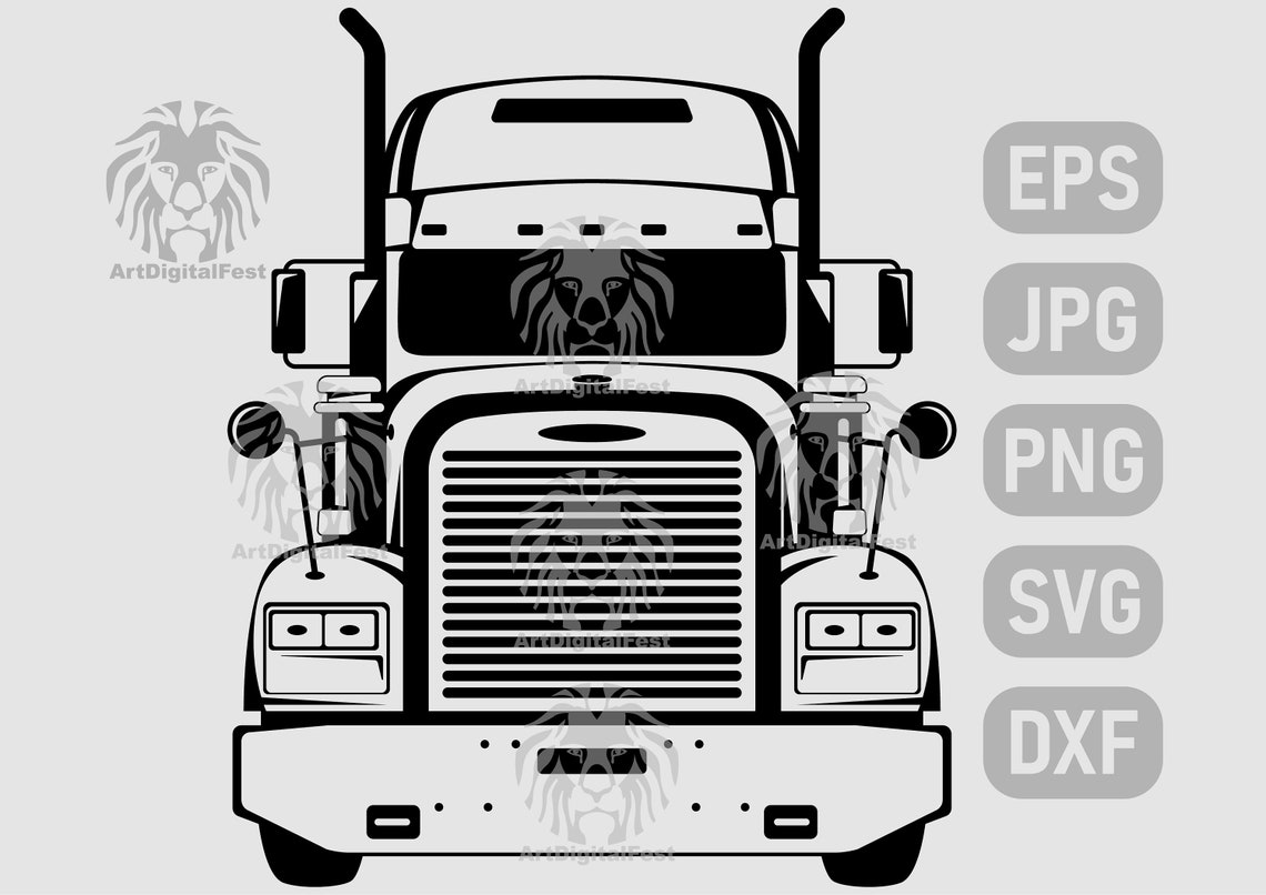 Semi Truck , Front View Eps,jpg,png,svg,dxf. Ukraine Etsy