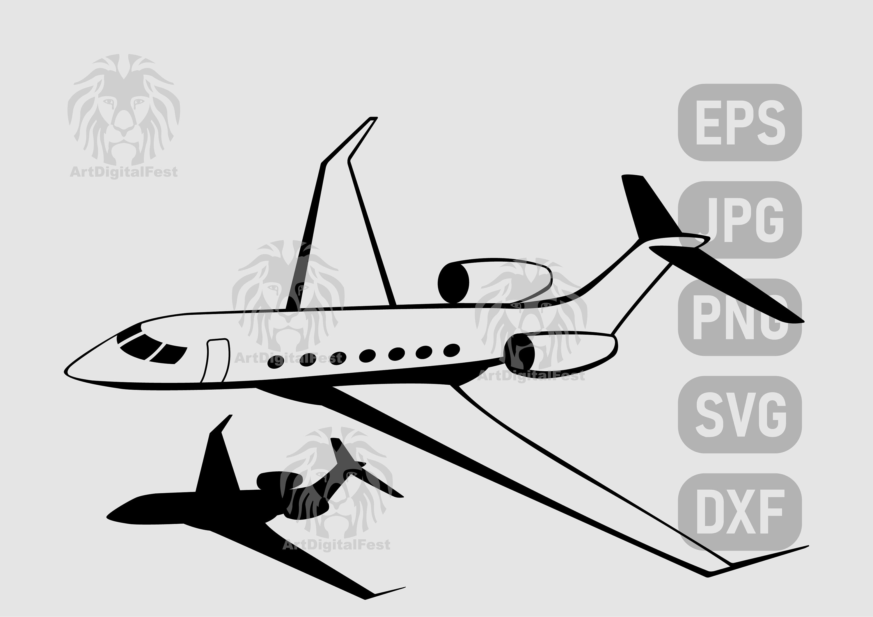 Silueta de avión de pasajeros, dibujo de revestimiento svg, dxf, eps, jpg -  Etsy México, image size:3000x2122