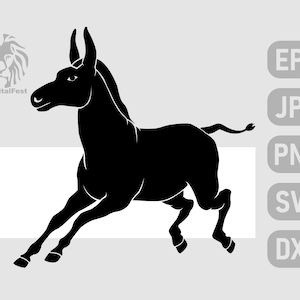 Esel schwarz Silhouette svg