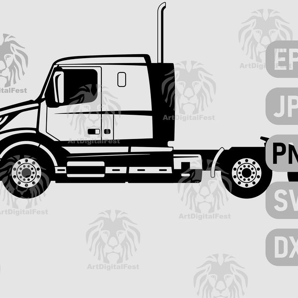 Semi TRUCK , Seitenansicht eps,jpg,png,svg,dxf.  Ukraine