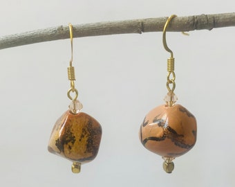 Kazuri earrings, ceramic earrings, clay earrings, Kazuri jewelry, ceramic jewelry, clay jewelry, handmade earrings, boho earrings