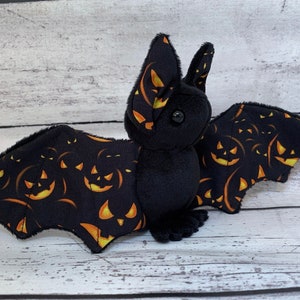 MADE TO ORDER - Jack O Lantern Bat - Halloween Spooky Pumpkin Stuffed Animal Plush Plushie