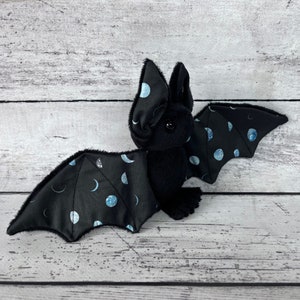 MADE TO ORDER Lunar Moon Phase Bat - Stuffed Animal Cute Plush Plushie