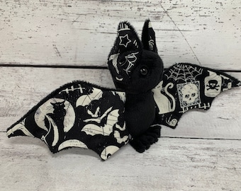 Glow in the Dark Halloween Witch Bat Stuffed Animal Plush Bat Plushie