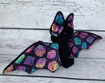 Dice Bat - Stuffed Animal Plush Plushie Gamer D20 DnD Dungeons And Dragons