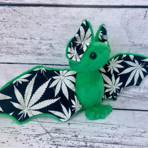 Cannabat Weed Marijuana Bat - Stuffed Green Animal Plush Plushie Cannabis 420