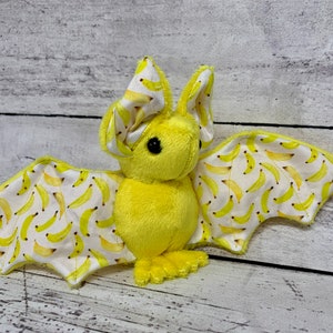PRONTO PER LA SPEDIZIONE - Pipistrello della frutta della banana - Peluche simpatico pipistrello di peluche