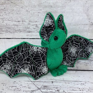 CUSTOM COLOUR - Glow in the Dark Spiderweb Bat - Cute Stuffed Animal Plush Bat Plushie Spider