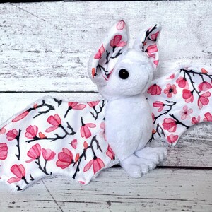MADE TO ORDER - Sakura Cherry Blossom Bat - Stuffed Animal Plush Plushie