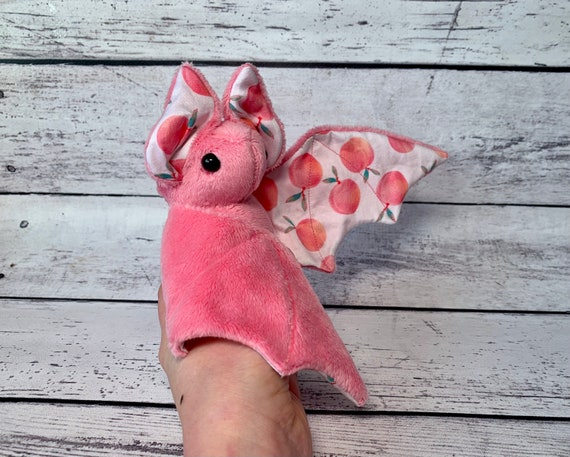 READY TO SHIP Peach Fruit Bat Stuffed Animal Plush Cute Plushie Etsy UK