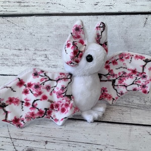 MADE TO ORDER - Sakura Cherry Blossom Bat #2 - Stuffed Animal Plush Plushie